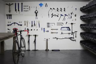 Basement bike mechanics' area