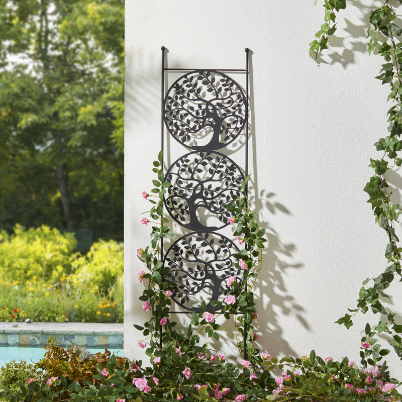 Winston Porter 48"h Metal Tree of Life Garden Trellis Garden Stakes &amp;amp; Reviews | Wayfair