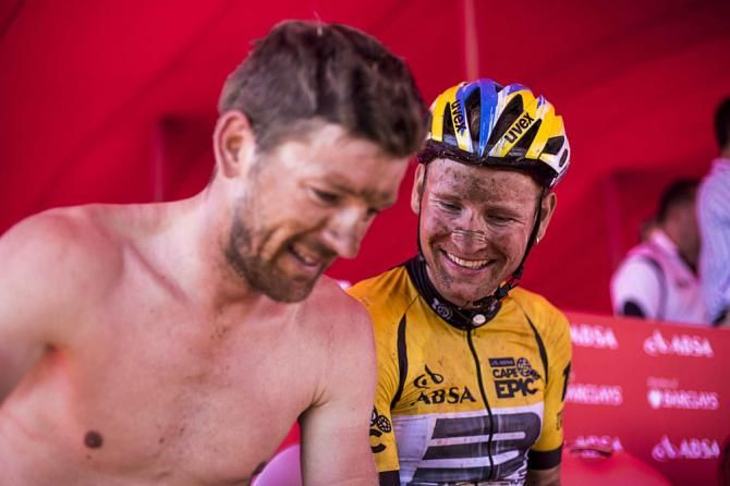 Stage winners Karl Platt and Urs Huber of Bulls