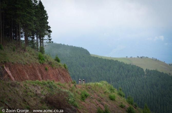 Two Fedgroup-Itec riders make their way up the mountain