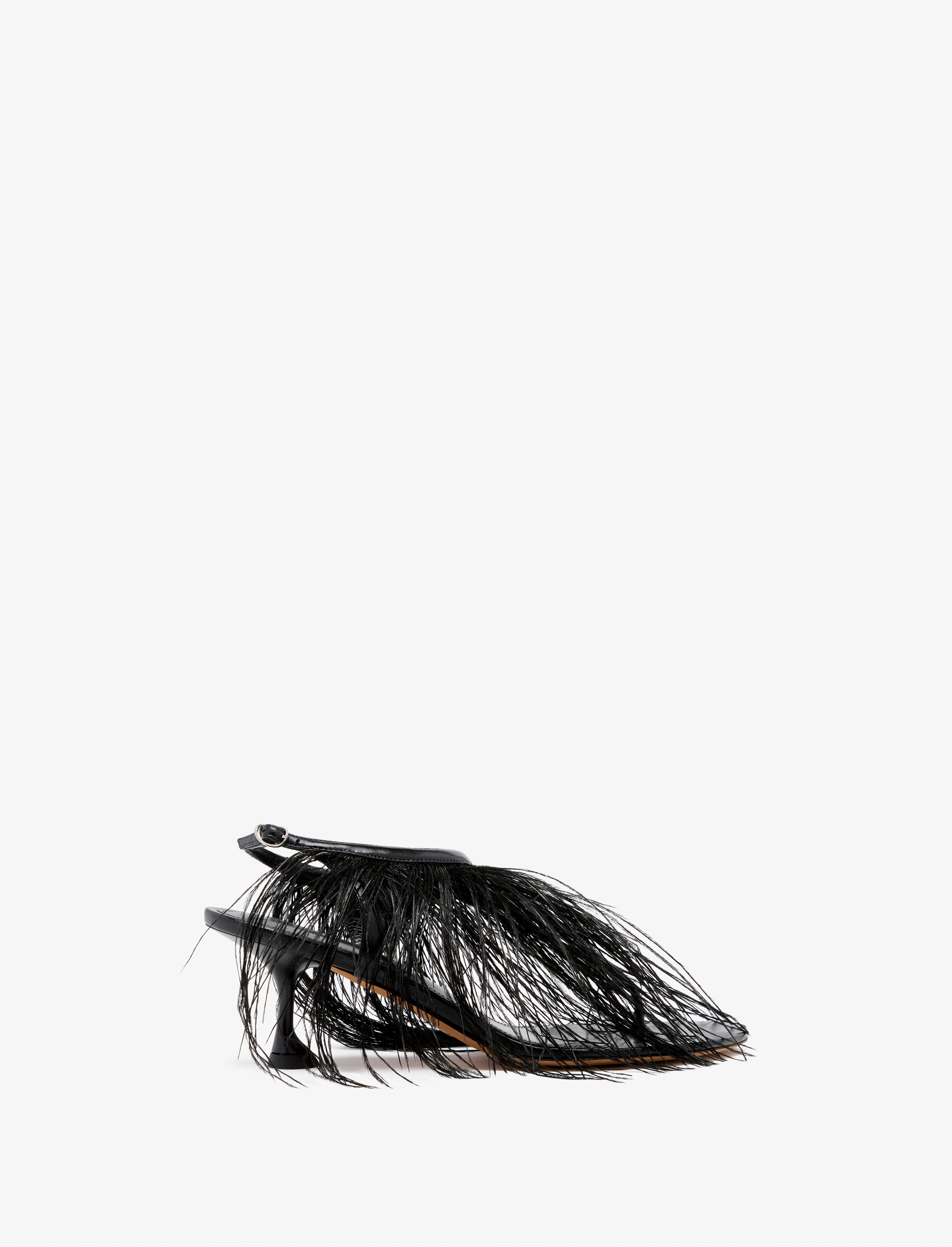Proenza Schouler Tee Thong Feather Sandals in Slick Nappa - Black | Proenza Schouler Official Site