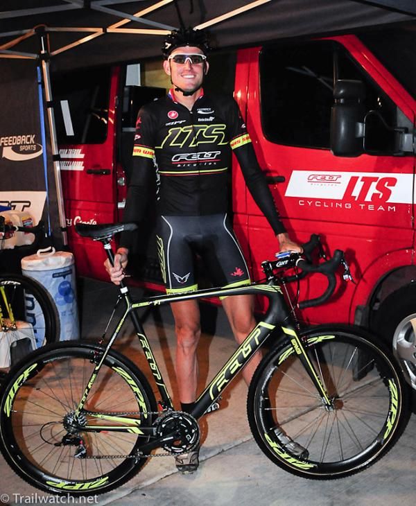Ryan Trebon (LTS-Felt) with one of his new bikes.