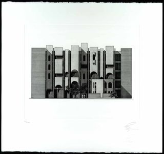 Elevation of Rafidain Bank (1971, Baghdad), from ‘The Architecture of Rifat Chadirji: A Collection of Twelve Etchings’.