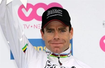 Cadel Evans (BMC) on the podium