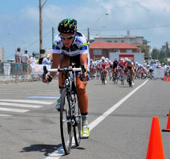 Jessie MacLean (Orica - AIS) tries her luck off the front
