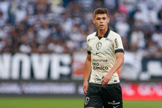 Gabriel Moscardo of Corinthians looks on during the match between Corinthians and Internacional as part of Brasileirao Series A 2023 at Neo Quimica Arena