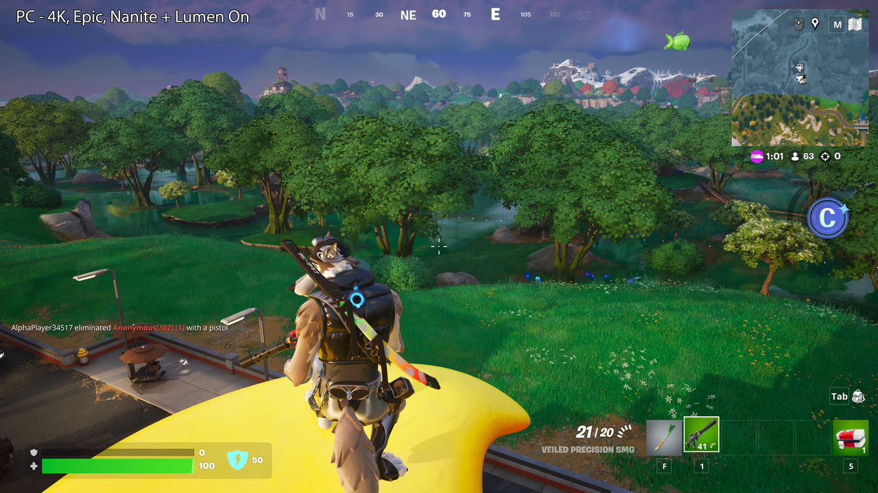 A view of Fortnite on the PC