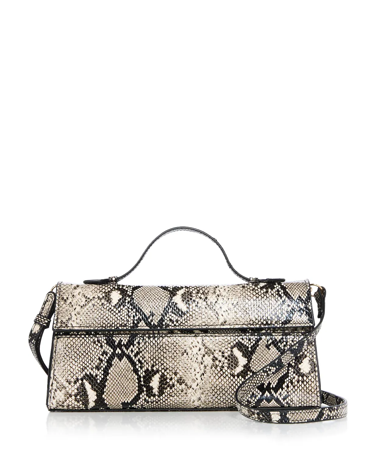 AQUA, East West Medium Snake Embossed Faux Leather Crossbody Bag