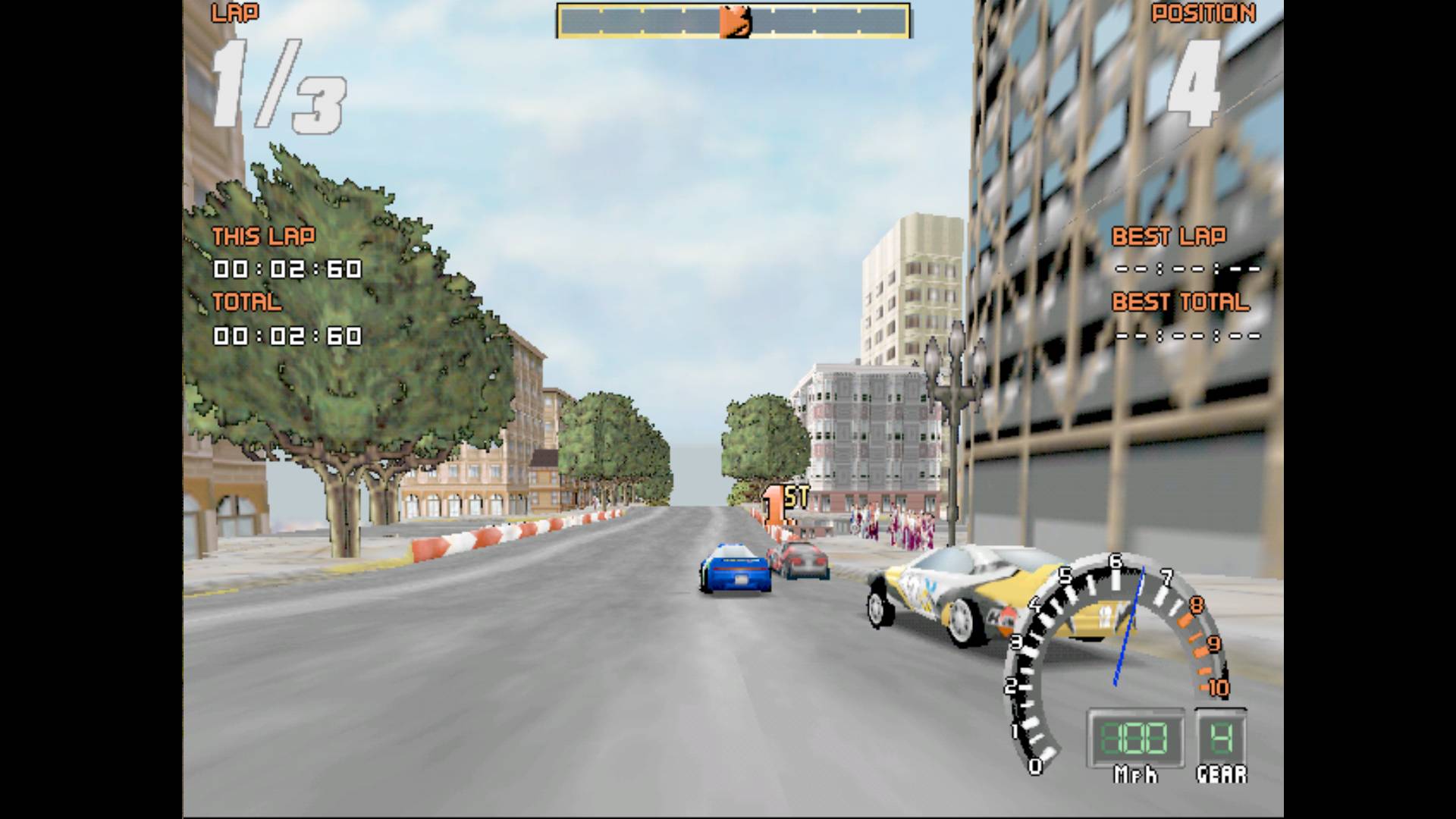 Simulation of Screamer 2 gameplay on 3DFX Voodoo FPGA core.