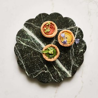 Green Scallop Marble Trivet by Laura Kim