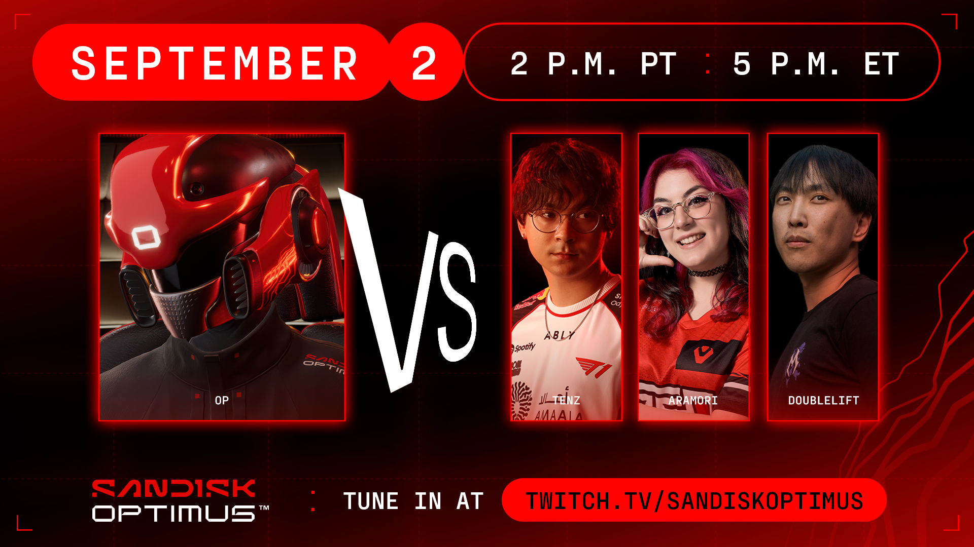 OP's September 2 streaming schedule
