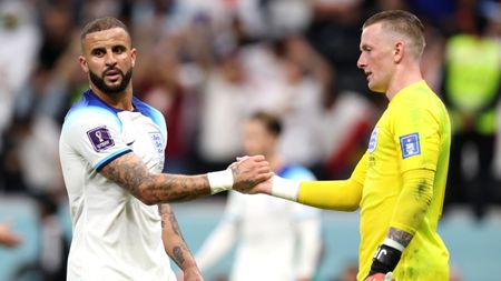 England defender Kyle Walker and goalkeeper Jordan Pickford  