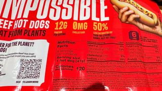 Impossible hot dog health info