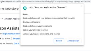 Amazon Assistant add-on for Chrome. Image Credit: Future Screenshot.