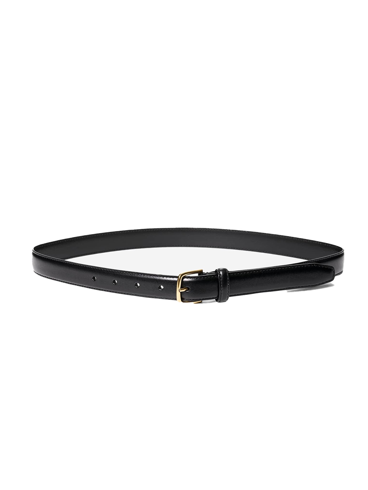 Essential Solid Brass Leather Belt