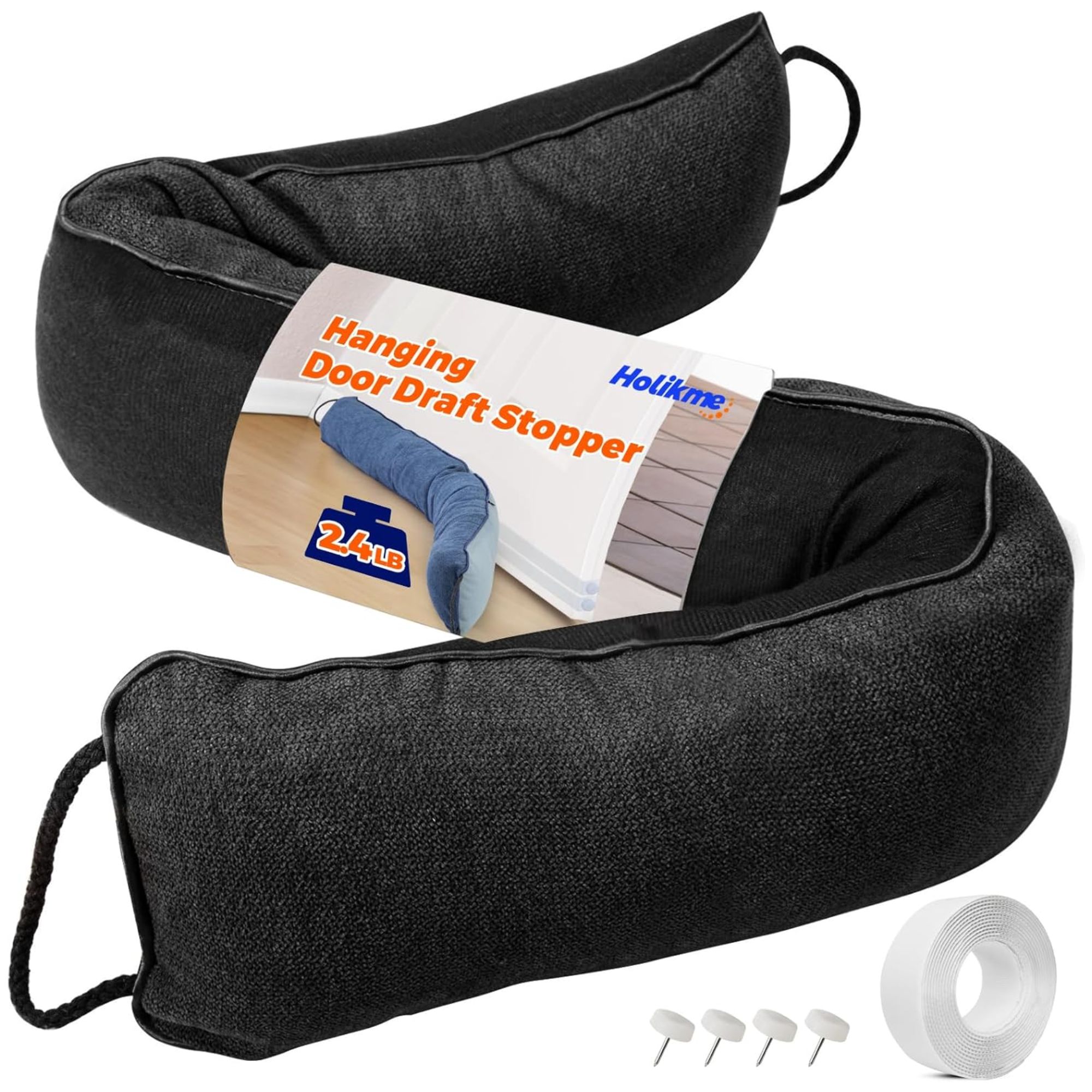 Black Holikme Weighted Door Draft Stopper 36 inch