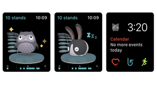 Screenshots of the Standland app for the Apple Watch
