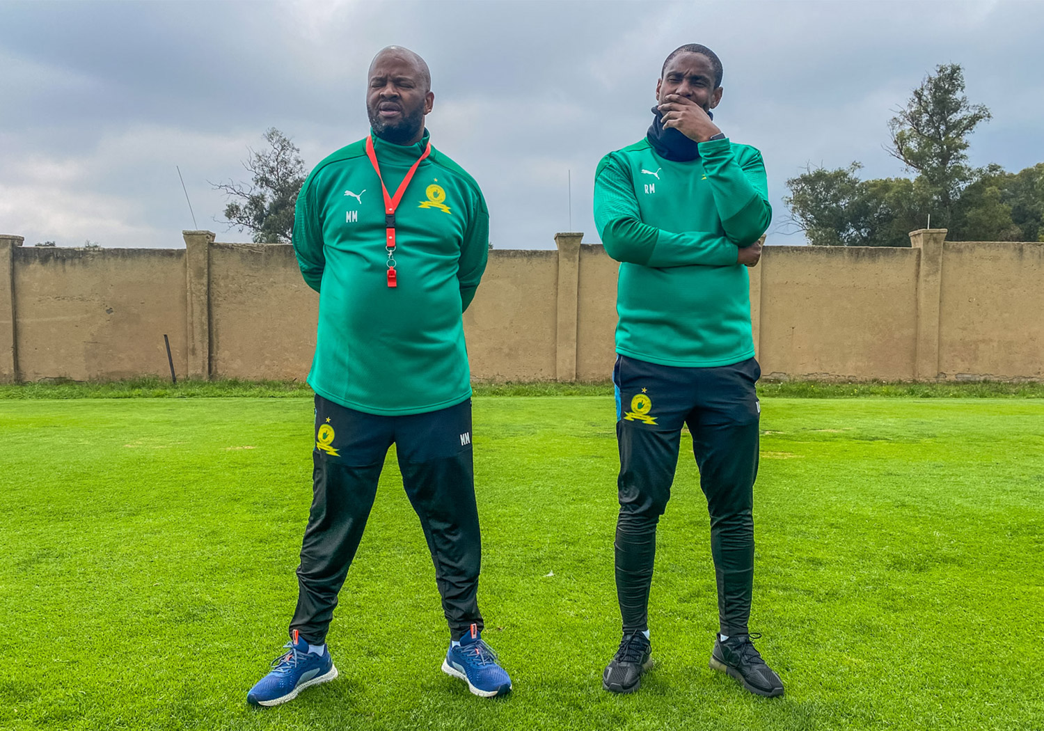 Mamelodi Sundowns coaches Manqoba Mngqithi and Rhulani Mokwena