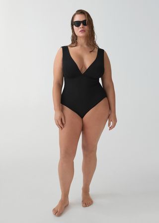 mango, V-Neck Swimsuit