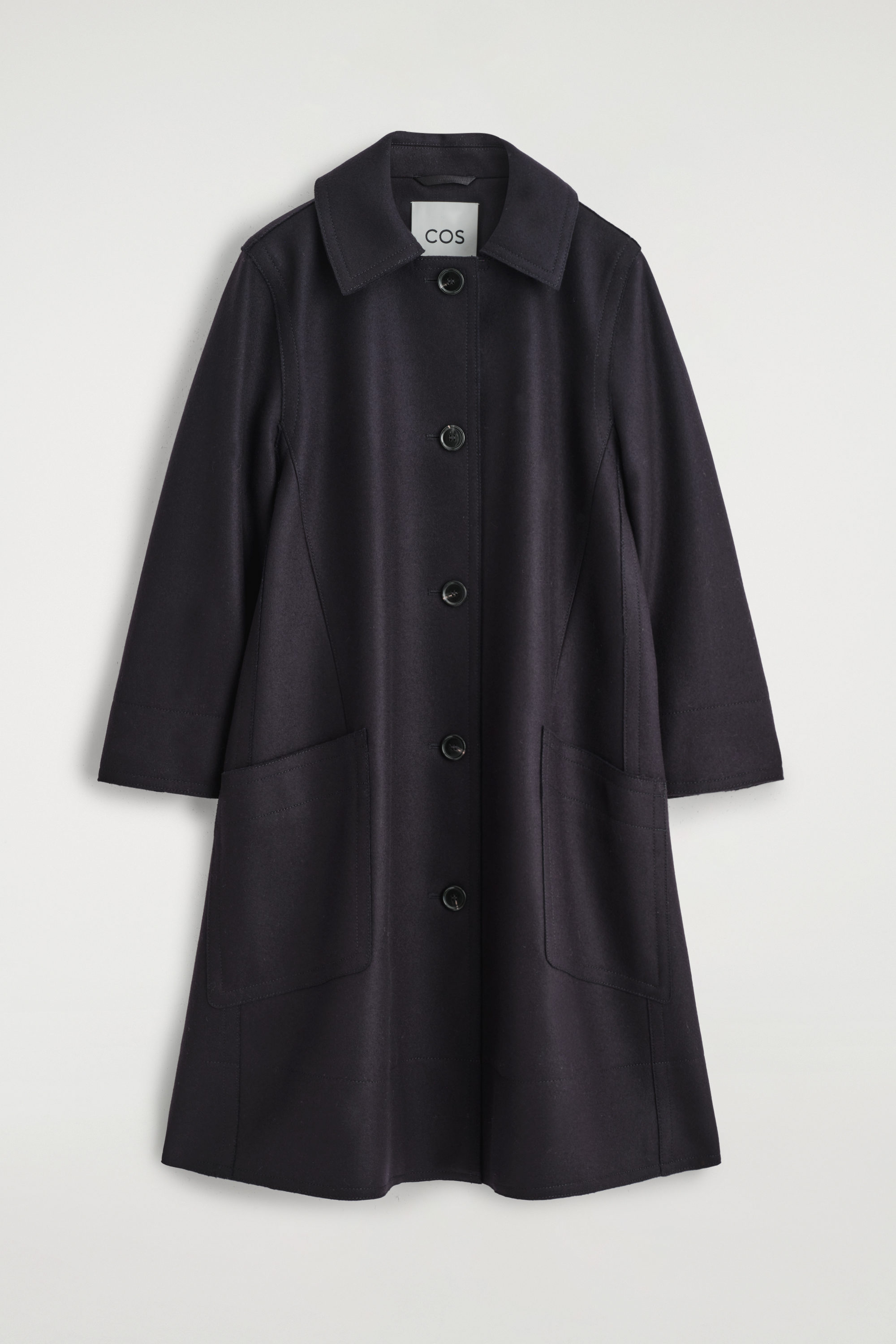 Voluminous Wool Long Car Coat