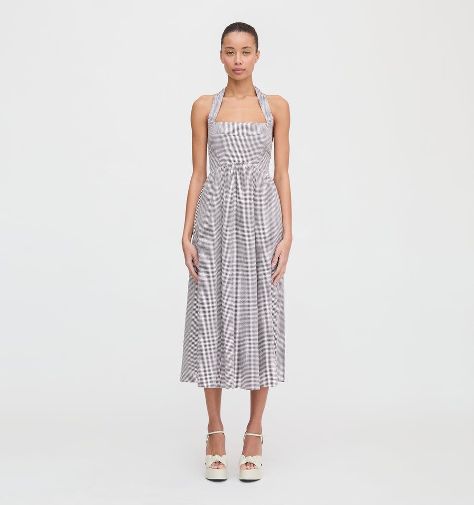 The Fleur Midi Dress - Chocolate Gingham