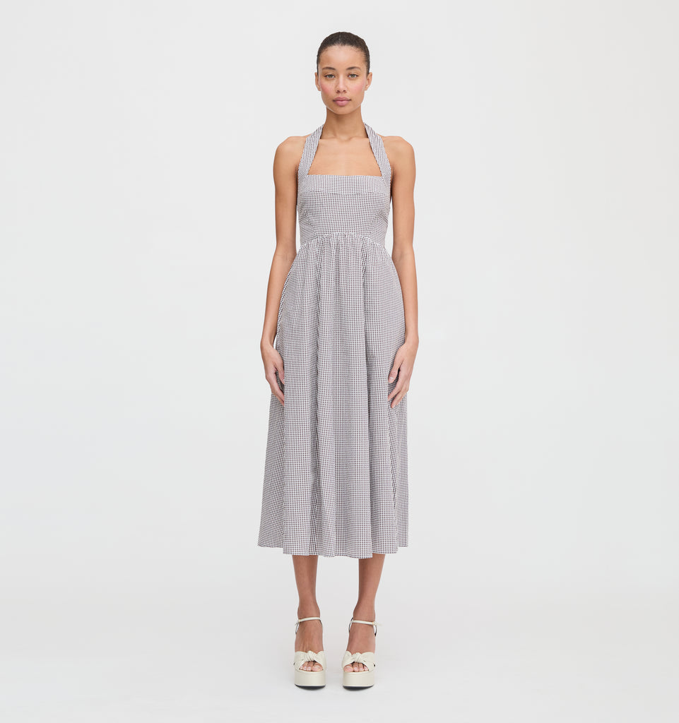 The Fleur Midi Dress - Chocolate Gingham