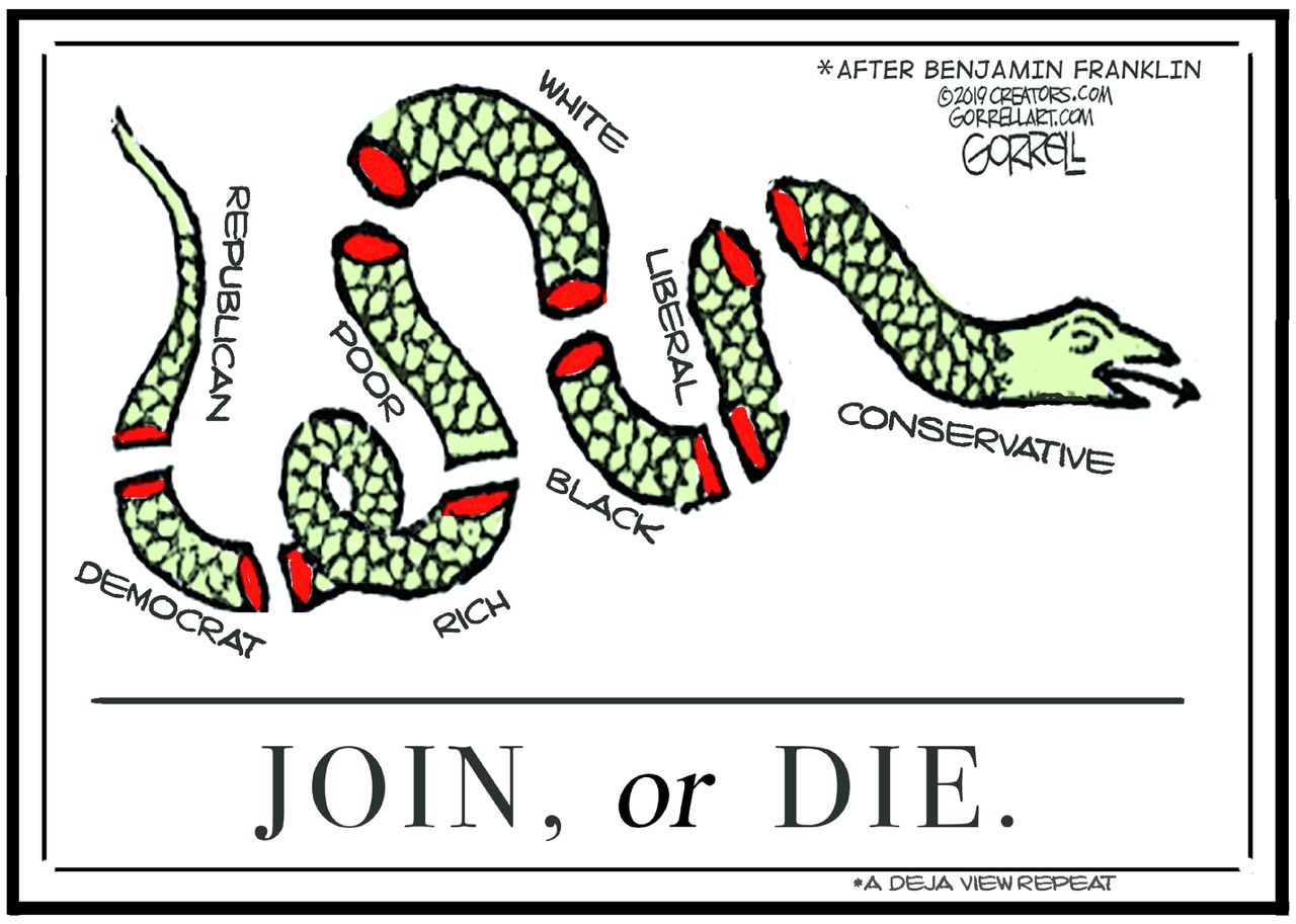 Editorial Cartoon U.S. join or die flag