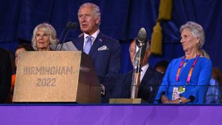 Prince Charles, Prince of Wales makes a speech during the Opening Ceremony of the Birmingham 2022 Commonwealth Games