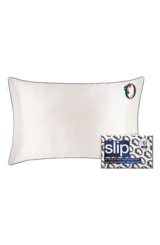 Embroidered Pure Silk Queen Pillowcase