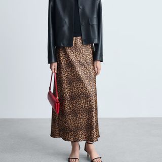 Mango leopard print skirt 