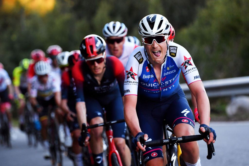 MONCHIQUE PORTUGAL FEBRUARY 17 Louis Vervaeke of Belgium and Team QuickStep Alpha Vinyl competes during the 48th Volta Ao Algarve 2022 Stage 2 a 1824km stage from Albufeira to Alto Da Foia Monchique 890m VAlgarve2022 on February 17 2022 in Monchique Portugal Photo by Luc ClaessenGetty Images