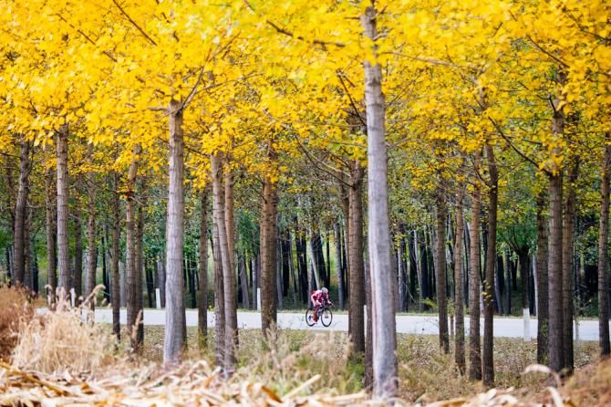 An early attack goes during the Tour of Beijing.