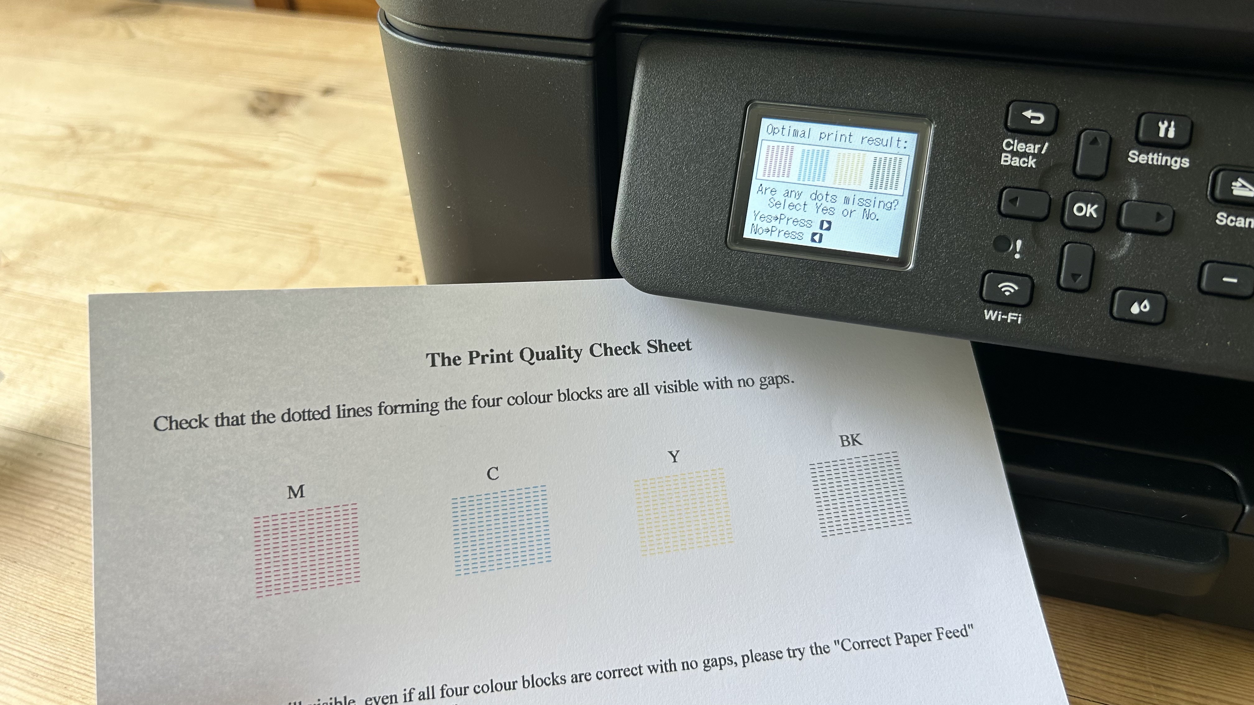 Brother DCP-T580DW ink tank printer during our review