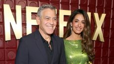George Clooney and Amal Clooney attend Netflix's Golden Globe afterparty 2026 at Spago on January 11, 2026 in Beverly Hills, California. 
