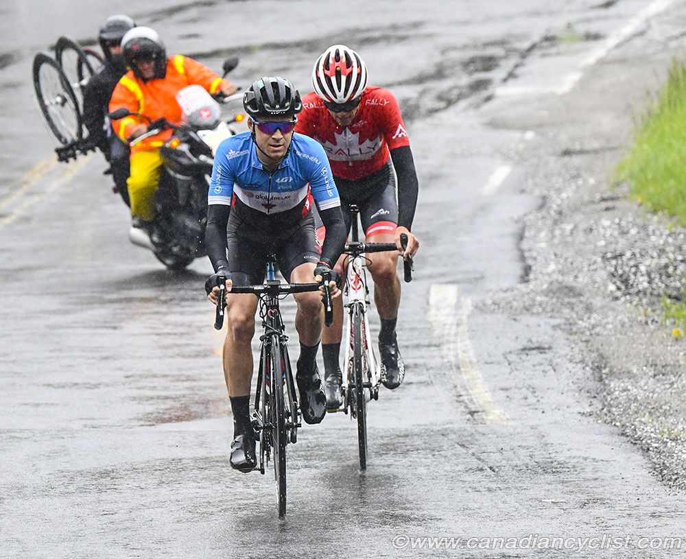 Only Benjamin Perry, Matteo Dal-Cin remain in break with 9km to go and they would soon be caught