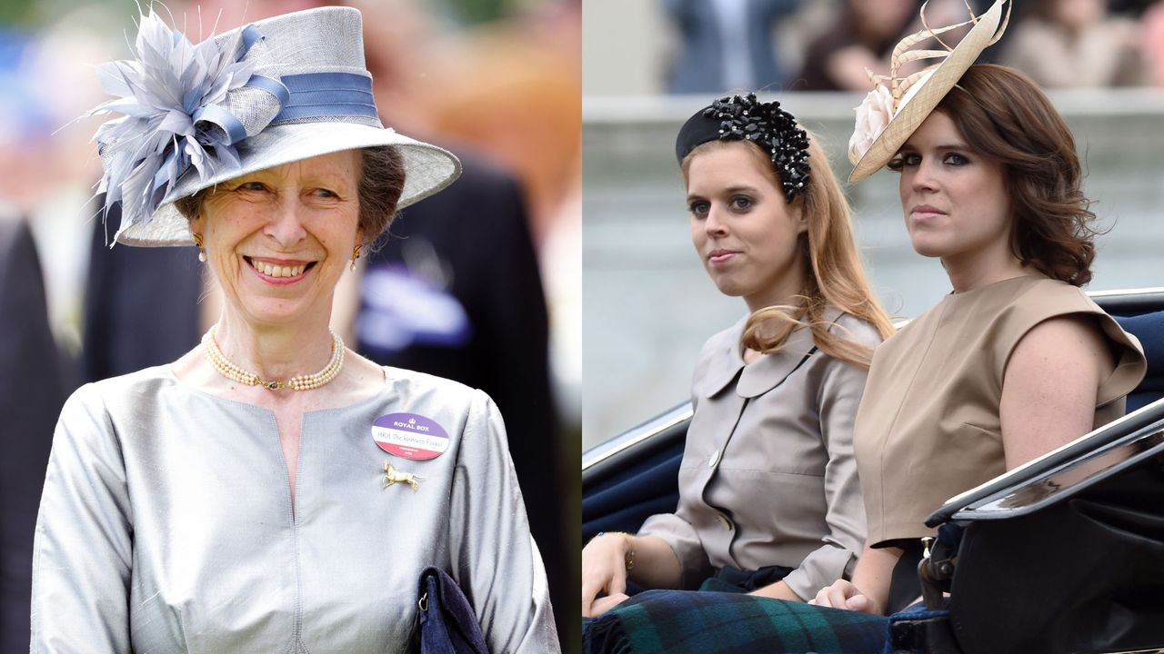 Princess Anne&#039;s rare royal privilege revealed. Seen here alongside Princess Eugene and Beatrice at different occasions