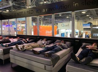 Sleep Numer's 360 smart bed drew crowds at CES.