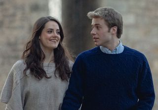 Ed McVey and Meg Bellamy in The Crown