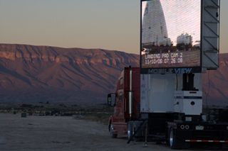 Blue Origin's Jumbotron at the Test Launch