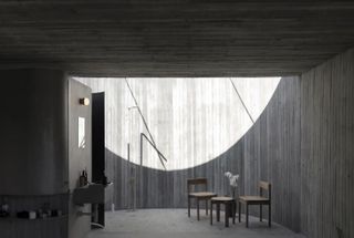Concrete interior of Ballen house in Colombia, an Andes Mountain retreat