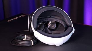 PSVR 2 Review Image from the back, showing the headband and lenses