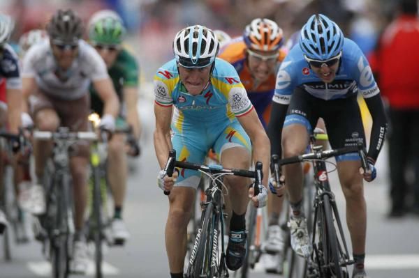 Enrico Gasparotto (Astana) wins the sprint for third.