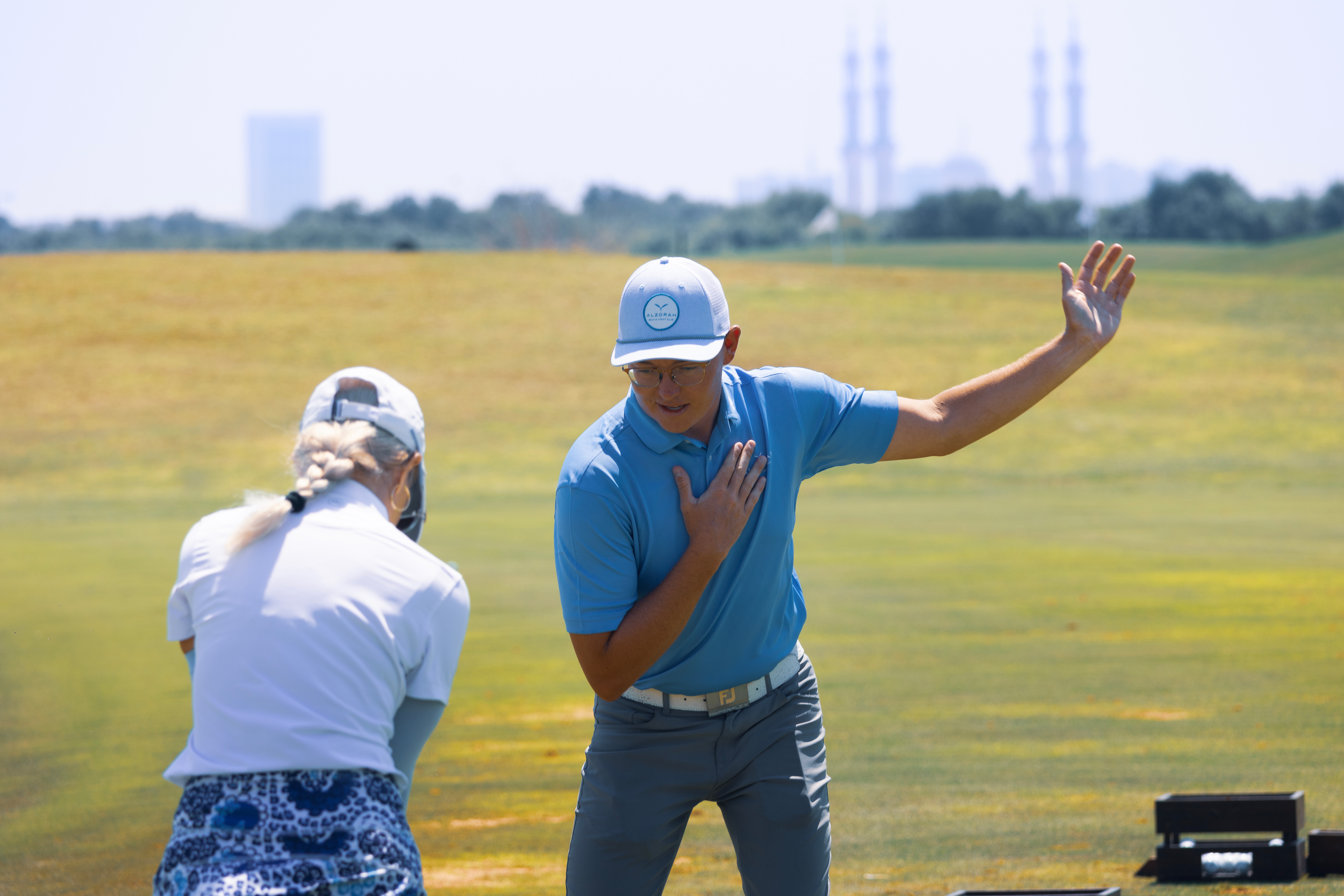 PGA pro Charlie Dell during a coaching session