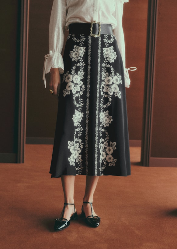 Orlana Skirt - Milena Print - Recycled Viscose - Sézane