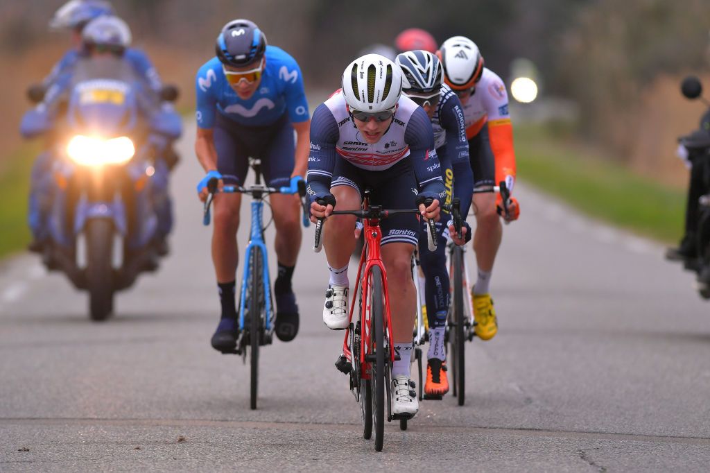 SAINTESMARIESDELAMER FRANCE FEBRUARY 13 Charlie Quarterman of The United Kingdom and Team Trek Segafredo during the 5th Tour de La Provence 2020 Stage 1 a 1495km stage from Chteaurenard to SaintesMariesDeLaMer TDLP letourdelaprovence TDLP2020 on February 13 2020 in SaintesMariesDeLaMer France Photo by Luc ClaessenGetty Images