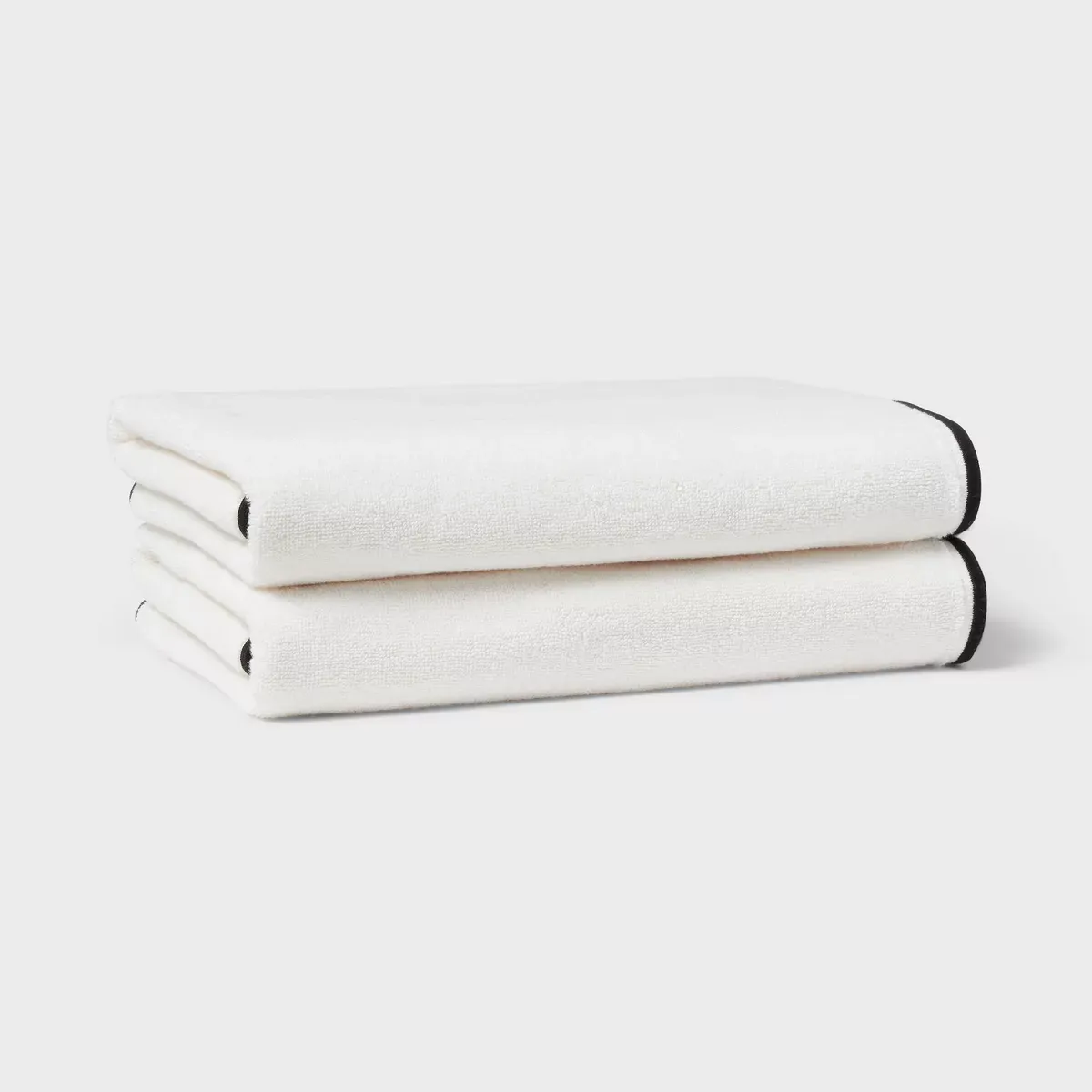 Luxe Border Stitch Towel Black/white - Threshold™