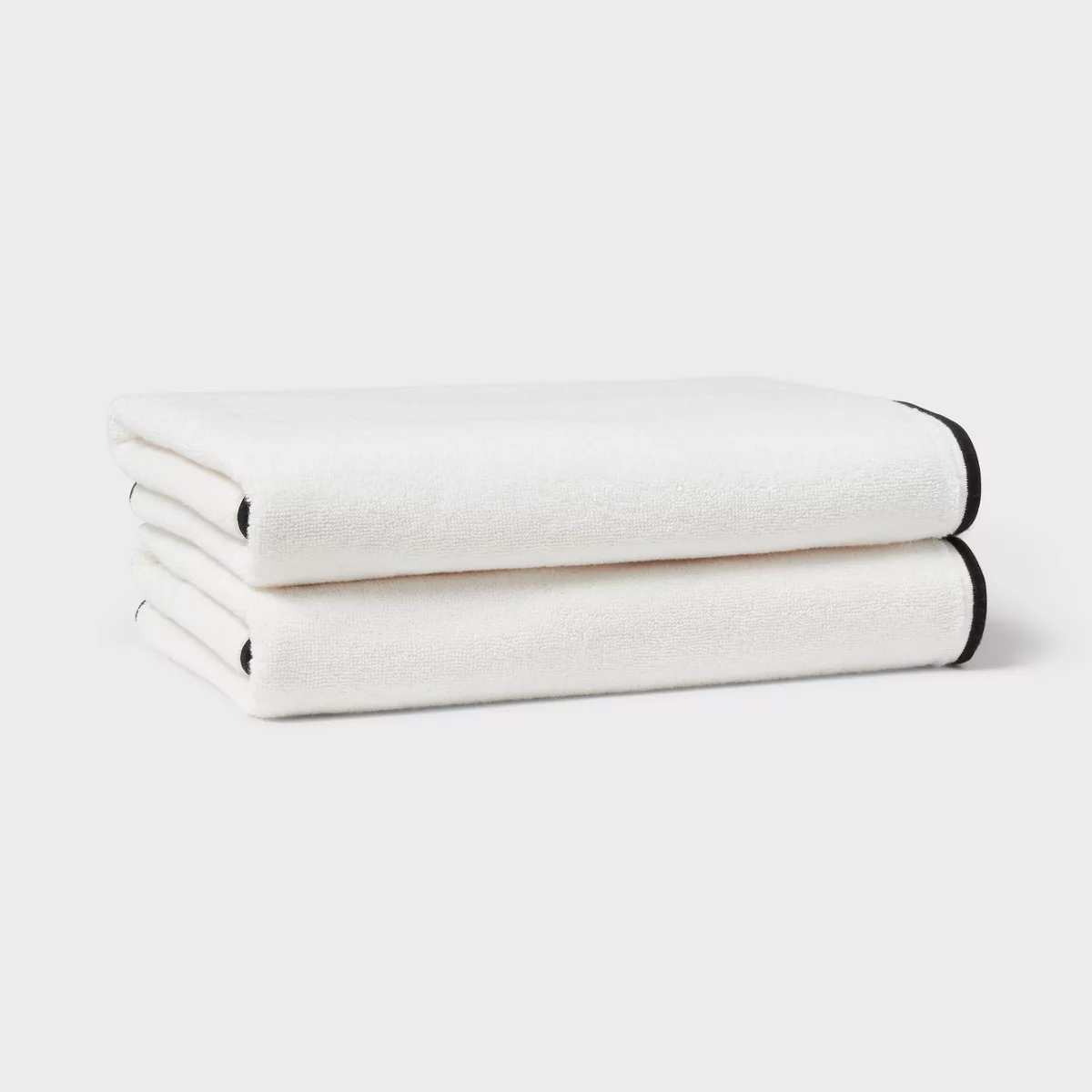 Luxe Border Stitch Towel Black/white - Threshold&amp;trade;