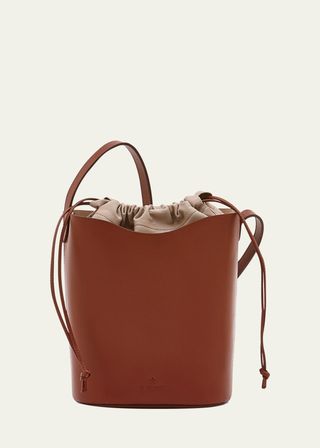 Roseto Vacchetta Leather Bucket Bag