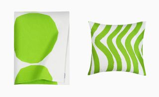 Green white cushion cover