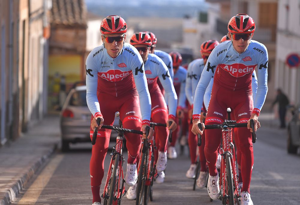 Tony Martin and Ilnur Zakarin lead Katusha-Alpecin on a training ride